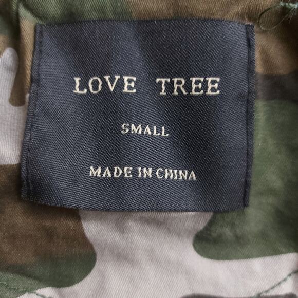 Love Tree Camouflage Jacket S Green/Brown Y2K Cabincore Fisherman Gorpcore Print - Picture 11 of 13